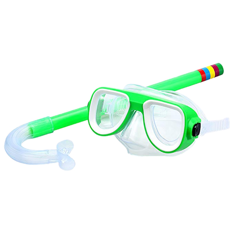 Kids Child Glass PVC Swimming Diving Scuba Anti-Fog Goggles Snorkel Set DS 