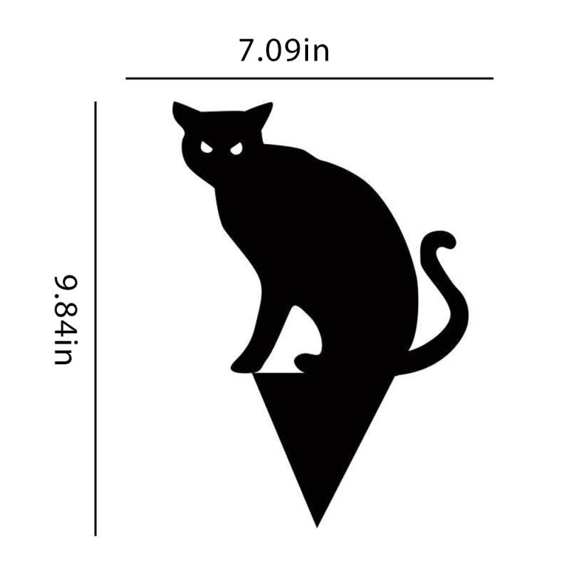 Black Metal Cat Kitty Silhouette Stakes Decor Shadow Cutouts For Garden  Yard Set | eBay